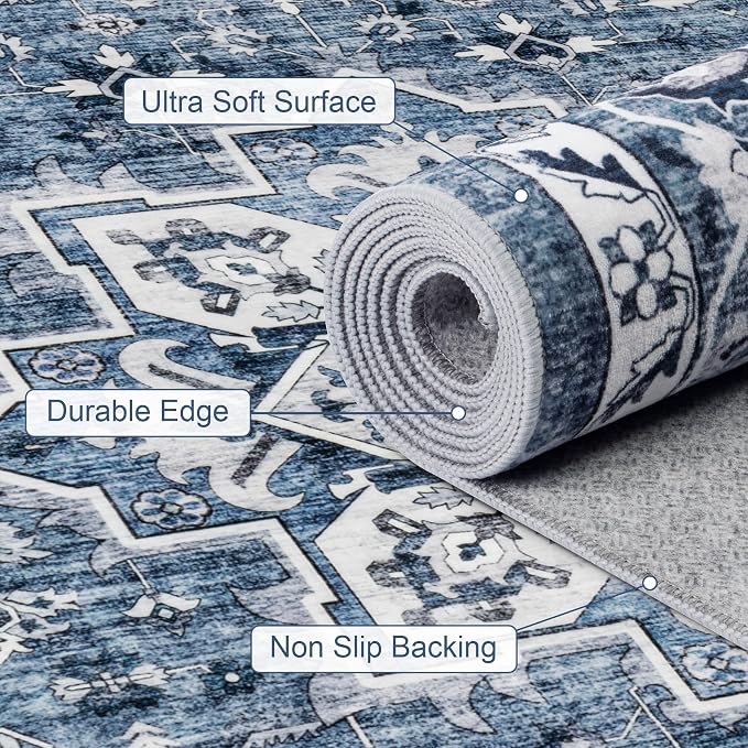 2x3 Area Rugs Living Room: Washable Vintage Rug - Image 7