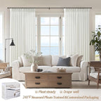 Cute Pinch Pleat Pure White Sheer Curtains 63 Inch Length 2 Panels Set - Image 5