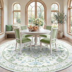 RELEANY Washable Area Rug, Round 10ft, Water Repellent, Pet Friendly, Vintage - Image 3