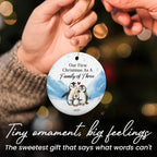 OASSIE Pregnancy Announcement Christmas Decorations - Penguin Ceramic Christmas Ornaments 2025 for Tree Decorations - New Mom Gifts for Women, New Dad Gifts for New Parents, Baby Announcement Ornament
