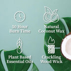 Hemlock Park Wood Wick Candle Handcrafted with Natural Coconut Wax and Essential Oils (Amber & Gold 7.2 oz, Smoked Palo Santo)