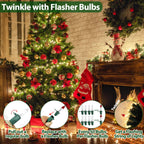 Clear Christmas Lights 50FT 200 Incandescent Bulbs Warm White Mini Lights with Green Wire for Christmas Tree, Garland, Thanksgiving, Wedding, Party, Home, Indoor & Outdoor Festival Decoration