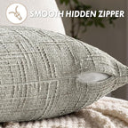 MIULEE Chenille Textured Throw Pillow Covers Light Grey 20x20 Set of 2 | Slubby - Image 6