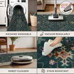 Dark Green 3x8 Wide Hallway Runner Rug - Image 4