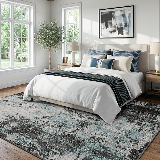 RELEANY Washable 9'x12' Abstract Area Rug - Image 2