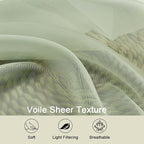 Sheer Light Green Curtains for Bedroom Living Room 90 Inches Long 2 Panels Set - Image 3