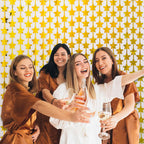 LOLStar 2 Pack Gold Stars Birthday Decorations 3.3X6.6 ft Golden Party Backdrop Foil Fringe Curtains for Bridal Baby Shower Wedding Anniversary Congrats Retirment Christmas Decors Photo Booth Props