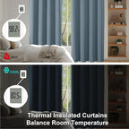 Simplebrand Ava Stone Blue Blackout Curtains, Privacy Thermal Insulated - Image 6
