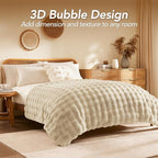 L'AGRATY Faux Rabbit Fur Throw Blanket - Image 3