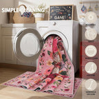 Pink Floral Area Rug 4x6 for Bedroom Living Room | Ultra-Thin; Non Slip; Stain - Image 7