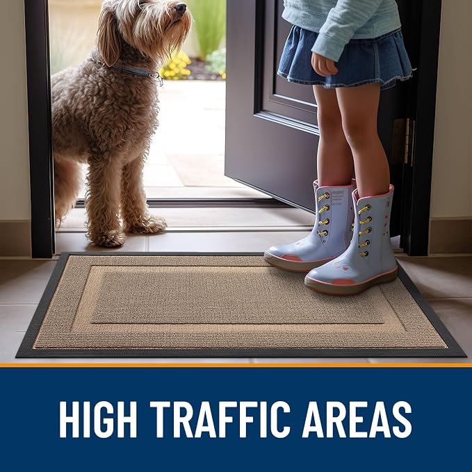 OLANLY Front Door Mat Outside 33x21, All-Season Heavy-Duty Rubber Doormat | - Image 6