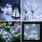 6 Pack Fairy Lights Battery Operated - 7ft 20 LED Twinkle Lights Copper Wire Mini String Lights Firefly Lights for Mason Jars DIY Crafts Christmas Wedding Party Centerpiece Table Decor, Cool White