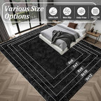 Area Rug Living Room Bedroom: 4x6 Fluffy Plush Shag Carpet Black | - Image 9