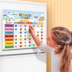 Reward Chart for Kids,Magnetic Behavior Chore Chart for Kids at Home,26 Rainbow Blue Chore Charts,1960 Star Stickers,56 Reward Stickers,Incentive Chore Chart to Develop Responsibility and Good Habits
