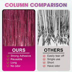 3 Pack 3.3 x 8.2 ft Burgundy Foil Fringe Backdrop Curtains, Tinsel Streamers Party Decorations, Fringe Backdrop, Door Shimmer for Graduation, 70s, 80s, 90s Party