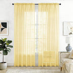 SpaceDresser Check Sheer Curtains 54 Inches Long by SpaceDresser
