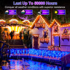 1620 LED Christmas Outdoor Lights with 360 Drops, 164ft Hanging Curtain Lights with 8 Modes Timer & Memory, Waterproof Christmas Fairy Lighs for House Roof Holiday Wedding Christmas Decor (Blue)