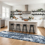 Rugflix 3x12 Runner Rug for Hallway, Washable Navy Blue Long Runners | Machine - Image 2