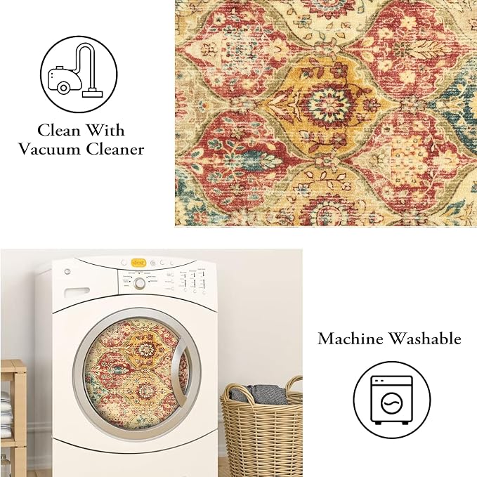 Lahome Moroccan Washable Round Area Rug, Soft Round Rugs 6ft Ultra-Thin | - Image 4
