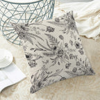 CXMEIFLY Spring Floral Leaves Pillow Covers 18 x 18 Inch Set of 2 for Chinoiserie Flowers Decor Throw Pillows Black and White Seasonal Plant Outdoor Decorative Cushion Cases for Couch Bed Decorations