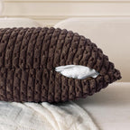 Set of 4 Dark Brown Decorative Throw Pillow Covers 18x18 Inch Corduroy Pillow - Image 3