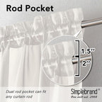 Simplebrand Ivory Sheer Curtains 108 Inches Long, Extra Long Rod Pocket Solid - Image 5