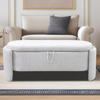 Ottoman Rectangular Storage Ottoman Bench, Footrest Stool Footstool with Lid for Living Room, Bedroom, Entryway, Brown, 47"x17"x18"