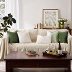 GIGIZAZA Velvet Pillow Covers 18x18 Decorative Pillows Pack of 2 Ivory | Beige - Image 7