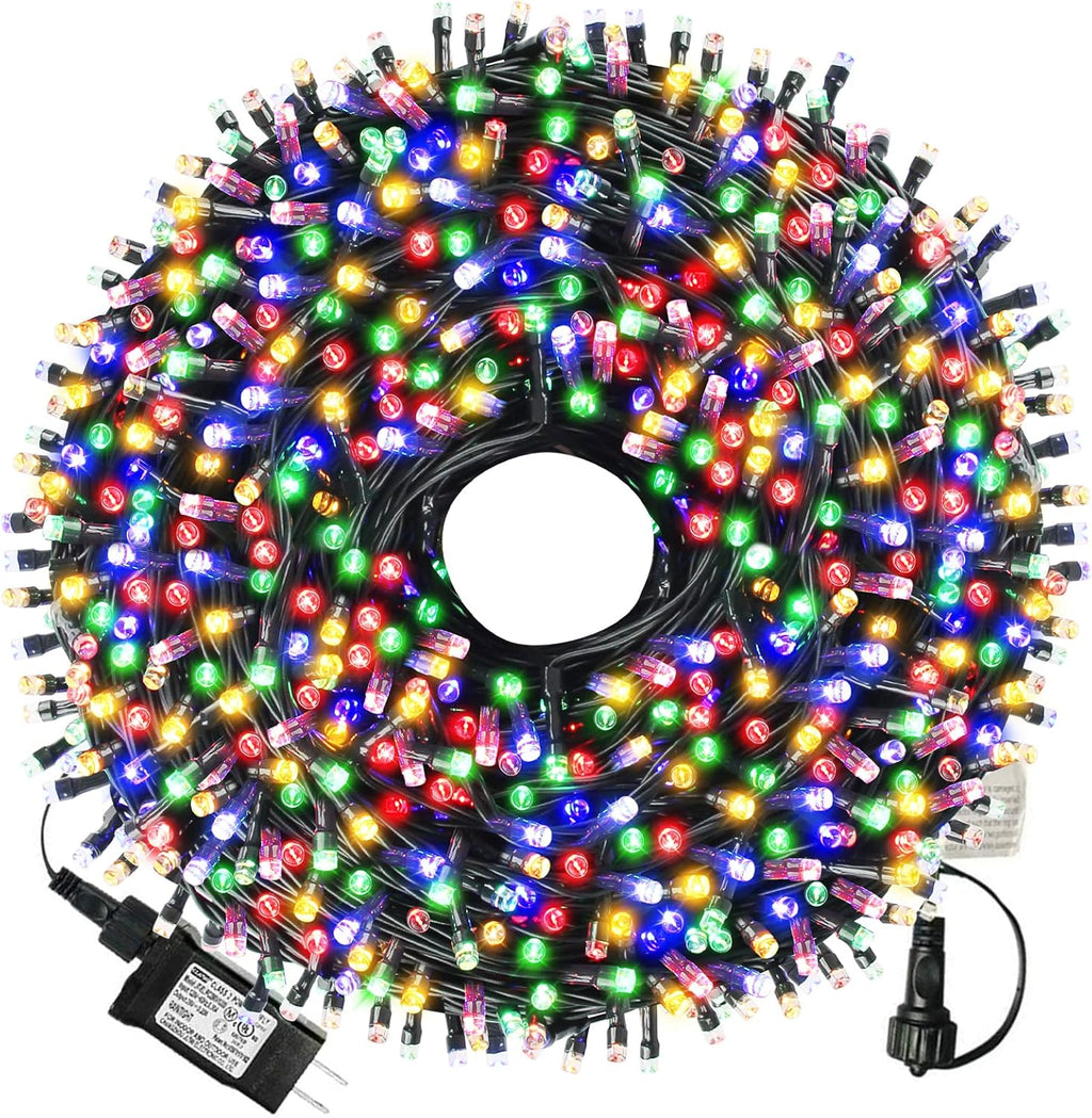 XTF2015 Christmas Outdoor Indoor Lights, 336FT 1000 LED 8 Modes Memory Function UL Certified Timer Christmas String Lights for Trees, Patio, Garden, Party, Wedding, Holiday (Multicolor)