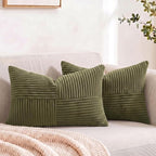 Fancy Homi 2 Packs Olive Green Lumbar Decorative Throw Pillow Covers 16x28 Inch by Fancy+Homi