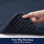 RESARE Waffle Bath Mat for Bathroom, Non Slip Bathroom Rugs 20"x32" Navy | - Image 4
