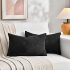 Fancy Homi 2 Packs Black Lumbar Decorative Throw Pillow Covers 16x28 Inch - Image 5