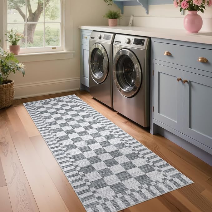 GarveeHome 2x12 Checkered Kitchen Runner Rug - Image 2