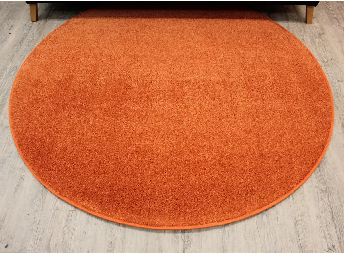 KOECKRITZ Soft and Colorful Kids Classroom Area Rugs (Passes Flammability Pill Test) Many Sizes and Bright Colors to Select from (7' Round, Tangerine)