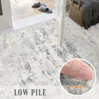 2.6x10 Washable Runner Rug:Modern Abstract Indoor Soft Carpet Gray | - Image 7