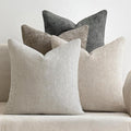MIULEE Soft Decorative Chenille Euro Pillow Covers Neutral 26x26 Pack of 4 | by MIULEE