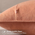 MIULEE Decorative Linen Euro Sham Pillow Covers 22x22 Inch Coral | Boho - Image 3