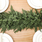 Jutom 1 PCS 9 ft Christmas Cedar Garland - Artificial Realistic Holiday Cedar Pine Needles Greenery Garland Decoration for Mantel Table Winter Party