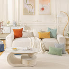 Set of 4 Aqua Decorative Throw Pillow Covers 26x26 Inch Corduroy Pillow Covers - Image 2