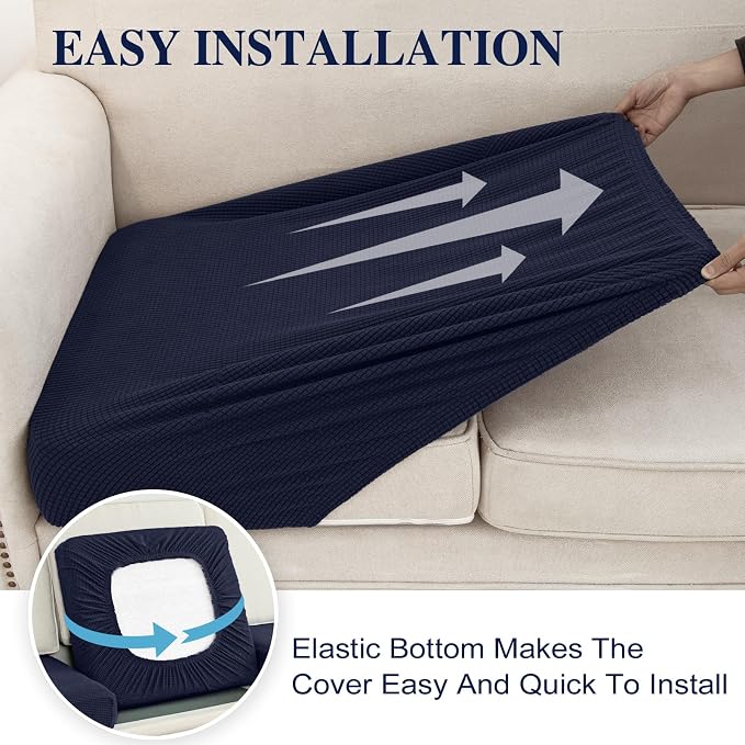 LA MEACK Couch Cushion Covers for Sectional Sofa L Shape Washable Separate Seat - Image 5