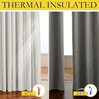 NICETOWN 100% Blackout Linen Texture Curtains 90 inches Long, Thermal Insulated - Image 3
