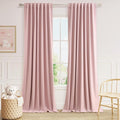 100% Blackout Linen Curtains 90 Inch 2 Panels Set by Guken