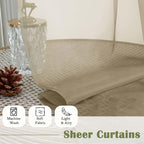 Taupe Sheer Curtains for Bedroom Decor 84 Inches Long 2 Pcs, Modern Farmhouse - Image 8