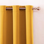 Yellow Thermal Blackout Curtains/42 x 84 Inch/Set of 2 Panels Room Darkening - Image 7