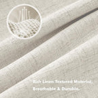 MIULEE 100% Blackout Linen Curtains 42 x 84 Inch Light Cream 2 Panels | Thermal - Image 3