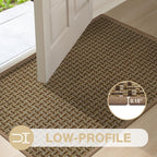 LEKEEPGO Door Mat Indoor Entrance 17"x29", Absorbent Indoor Door Mat, Non Slip Rubber Backing Inside Door Mats, Washable Floor Mat, Low-Profile Doormat for Front Door, Entryway, Entrance, Brown