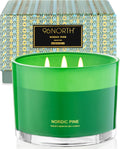 96NORTH Luxury Pine Soy Candle | Large 3 Wick Jar Candle | Up to 40 Hours Burning Time | 100% Natural Soy Wax | Relaxing Aromatherapy Aesthetic Candle