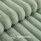 decorUhome Fall Faux Fur Throw Pillow Covers 22x22 Set of 2 Sage Green | - Image 2