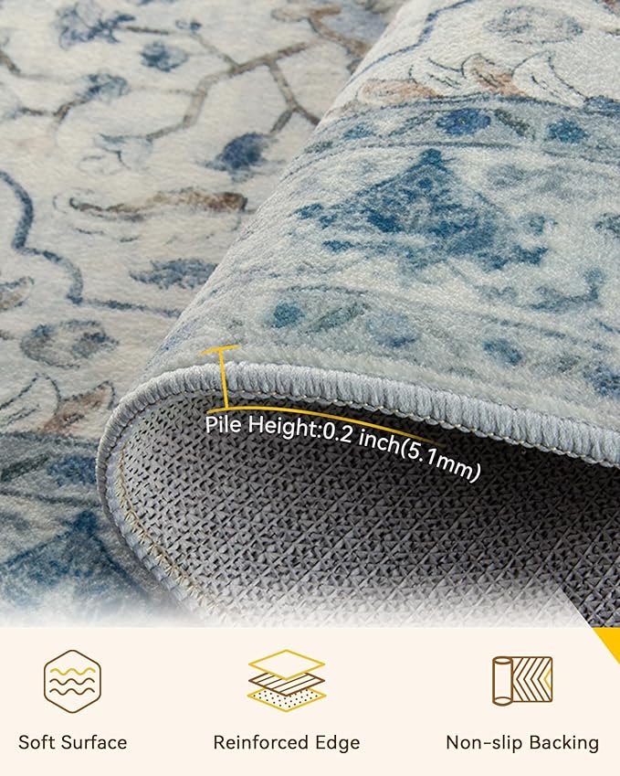 RELEANY Washable Area Rug, Large 10'x14', Water Repellent, Pet Friendly - Image 4
