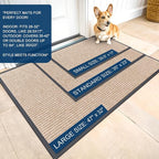 OLANLY 2-Pack Front Door Mats 59x23, Waterproof Heavy-Duty Doormats | Beige - Image 2